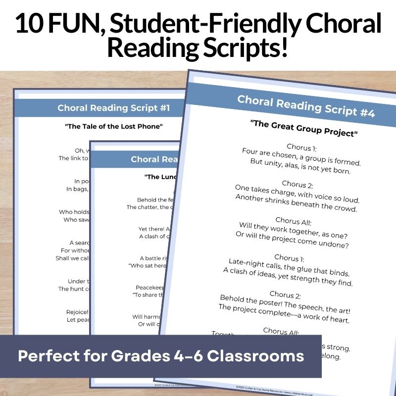 Introduction to Theater Chorus and Choral Reading Slides, Activity | Grades 4 - 6 - Simply Novel