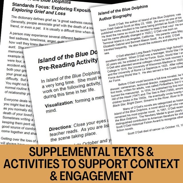 Island of the Blue Dolphins Novel Study - 150+ Page No - Prep Teaching Unit - Simply Novel