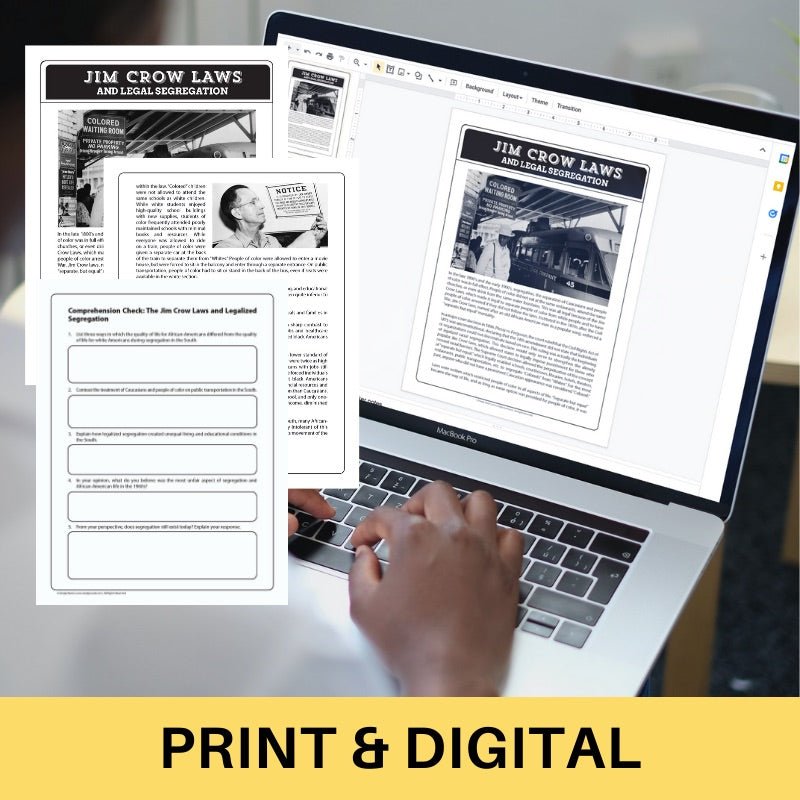 Jim Crow Laws and Legal Segregation - Informational Article with Questions - Simply Novel