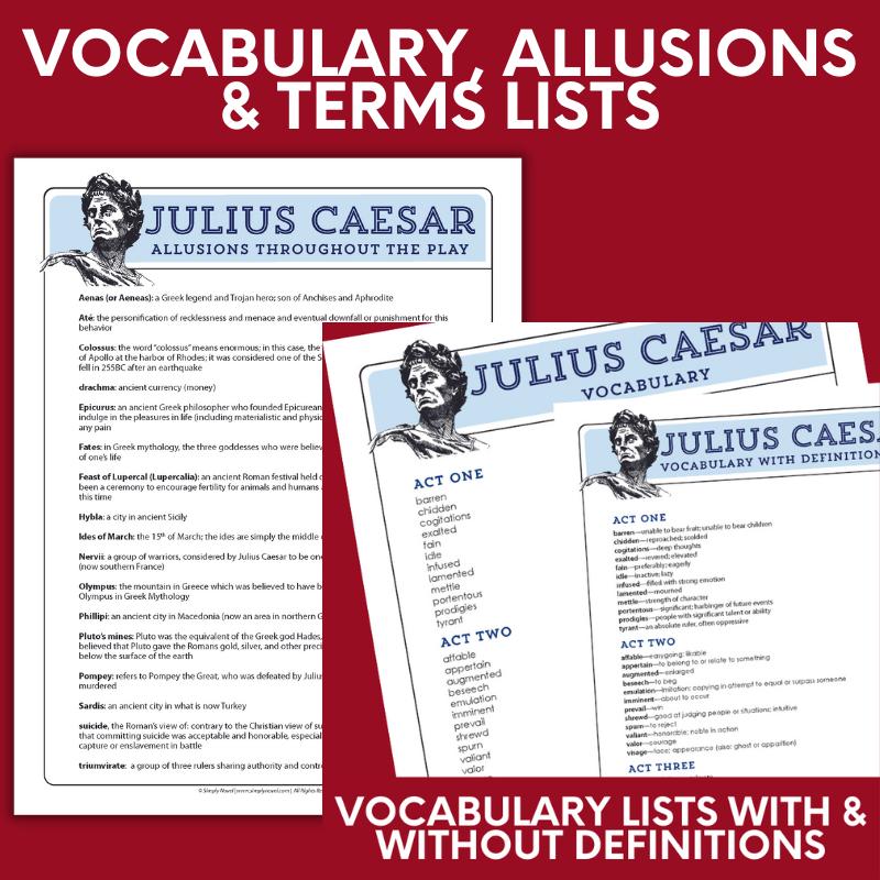 Julius Caesar Unit Plan, Lessons & Activities - 5 - Week Shakespeare Bundle - Simply Novel