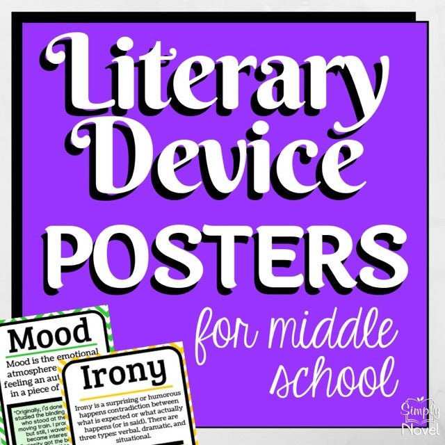 Literary Devices Posters for Middle School - Foreshadowing, Symbolism, Irony - Simply Novel