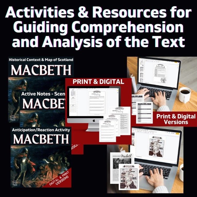 Macbeth Unit Teaching Resource BUNDLE Over 140 Pages in Print & Digital Formats - Simply Novel