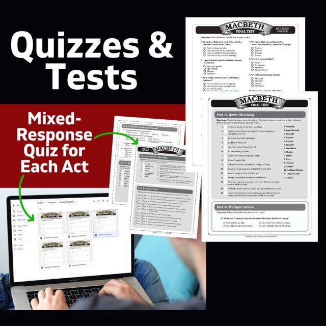 Macbeth Unit Teaching Resource BUNDLE Over 140 Pages in Print & Digital Formats - Simply Novel