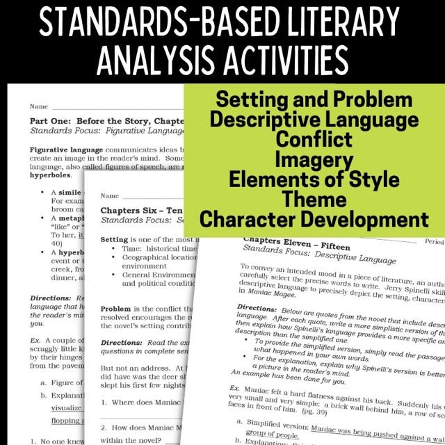Maniac Magee by Jerry Spinelli Novel Study Unit Resource BUNDLE - Simply Novel