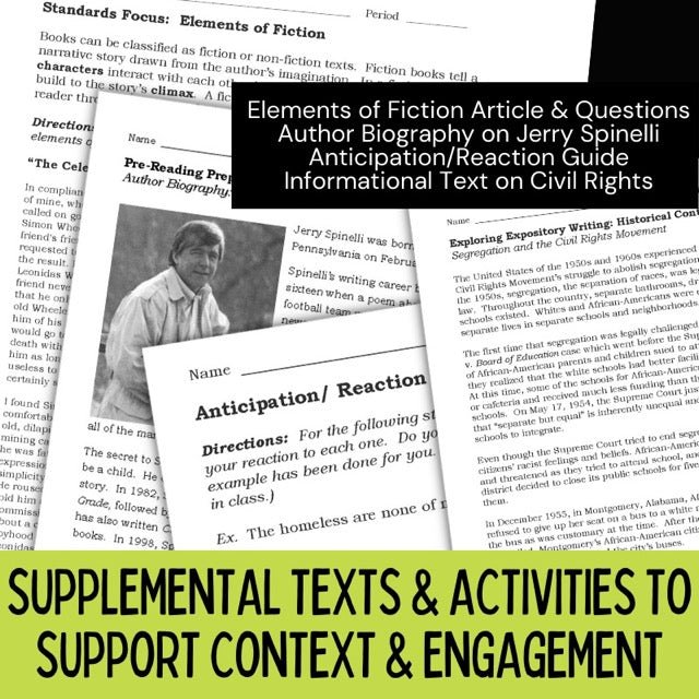 Maniac Magee by Jerry Spinelli Novel Study Unit Resource BUNDLE - Simply Novel