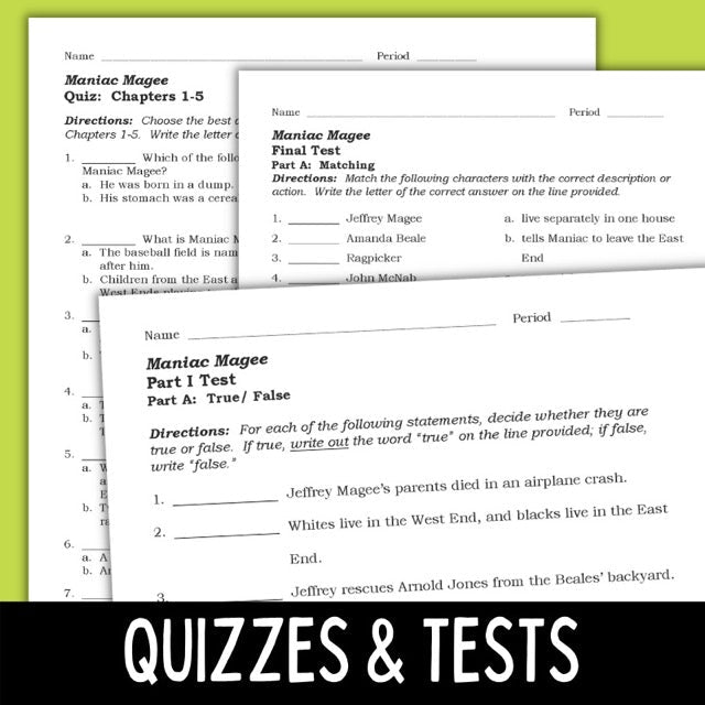 Maniac Magee by Jerry Spinelli Novel Study Unit Resource BUNDLE - Simply Novel