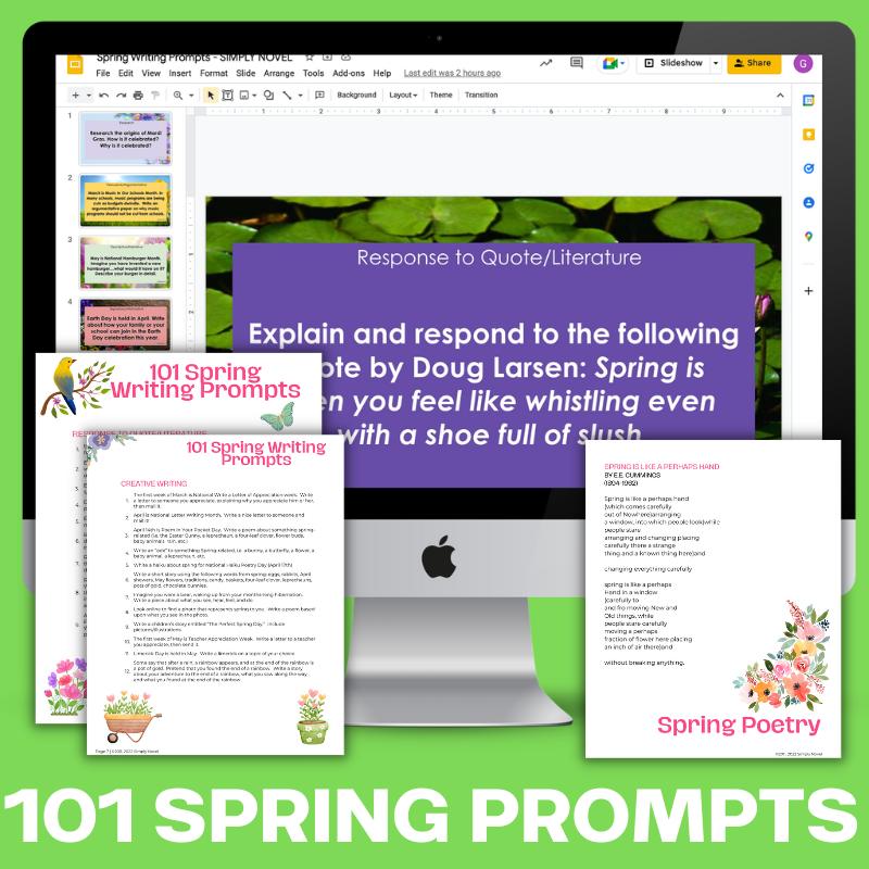 Middle & High School Essay & Writing Writing Prompts for ALL Seasons BUNDLE - Simply Novel