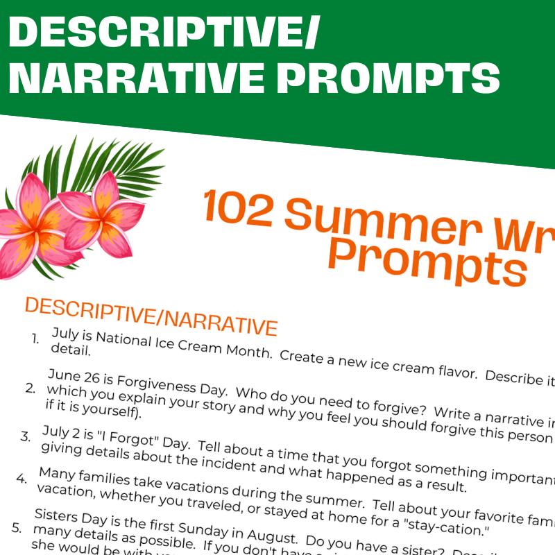 Middle & High School Essay & Writing Writing Prompts for ALL Seasons BUNDLE - Simply Novel
