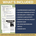 MLK and the March on Washington by Frances Ruffin Book Study Bundle Unit