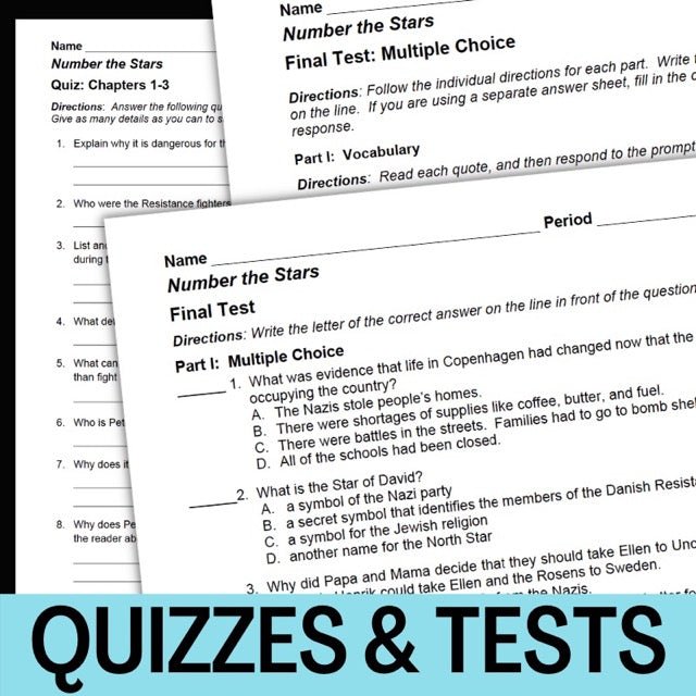 Number the Stars Novel Study Unit - No - Prep Activities, Writing, Assessments - Simply Novel