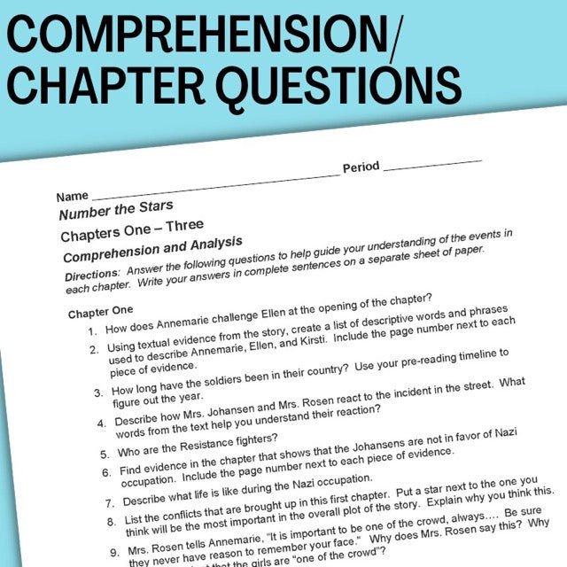 Number the Stars Novel Study Unit - No - Prep Activities, Writing, Assessments - Simply Novel