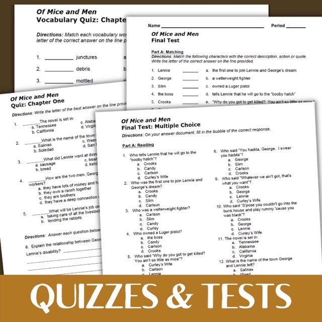 Of Mice and Men Novel Study Unit Plan - 130 - Page Teacher Resource - Simply Novel
