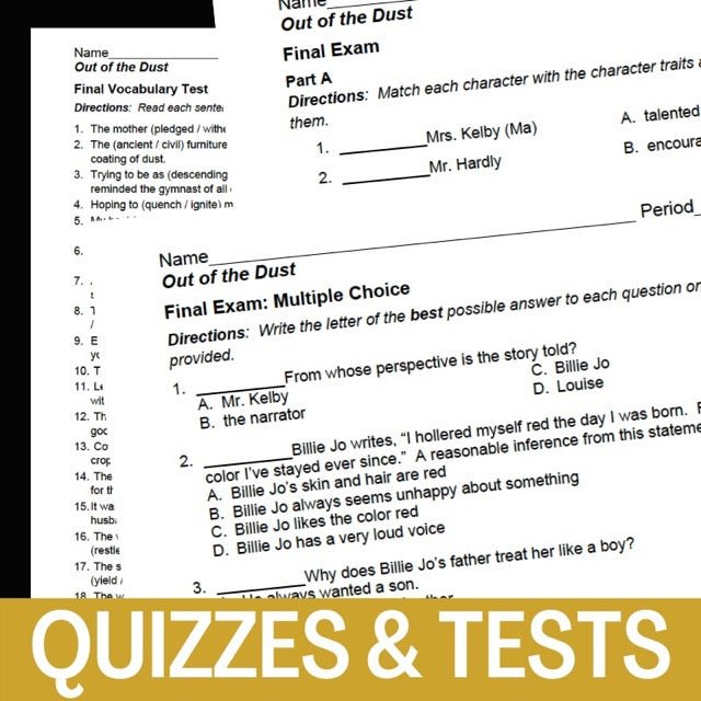 Out of the Dust Novel Study - 150 Page, No - Prep Teaching Guide - Simply Novel