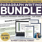 Paragraph Writing Bundle: 5 Weeks of Lessons Building Clear, Focused Paragraphs - Simply Novel