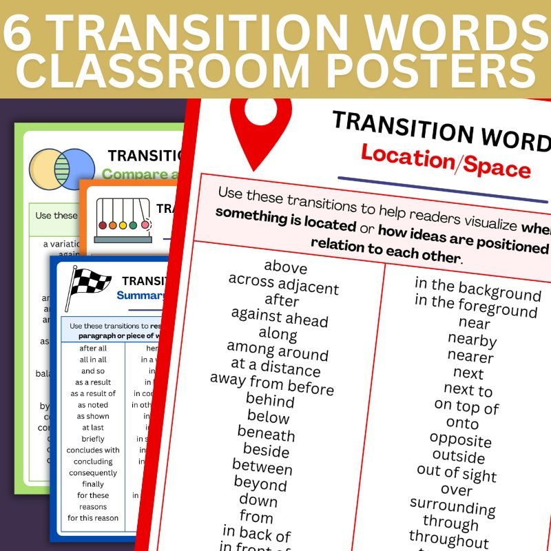 Transition Words to help write paragraphs