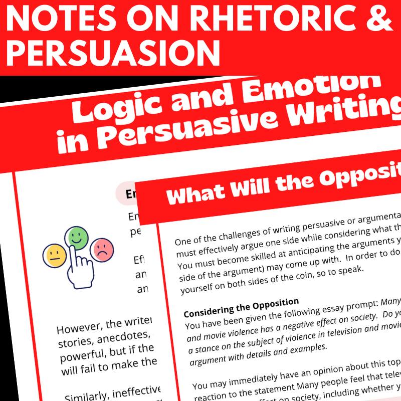 Persuasive and Argumentative Essay Unit - Lessons, Handouts, Sample Essays - Simply Novel