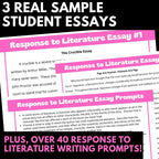 Response to Literature Essays 5 - Paragraph Lesson, Activities, Graphic Organizers - Simply Novel