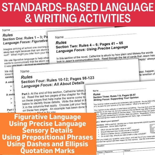 Rules Novel Study Unit - 120 Page, No - Prep Teaching Guide - Simply Novel