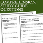 complete Sarah Plain and Tall book study lesson plans and assessments