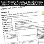 printable and digital novel unit for Sarah Plain and Tall student workbook pages