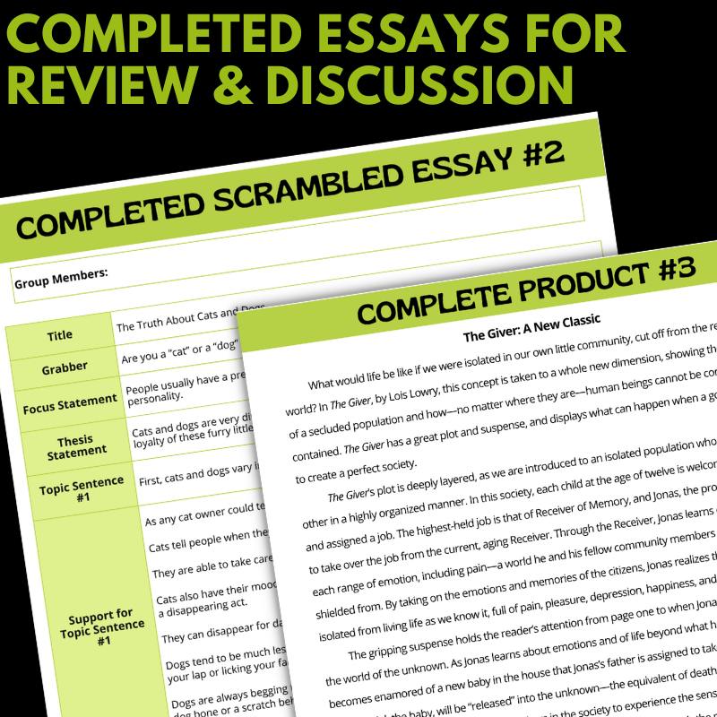 Scrambled Essay Activity – 5 - Paragraph Essay Structure Hands - On & Drag - and - Drop - Simply Novel