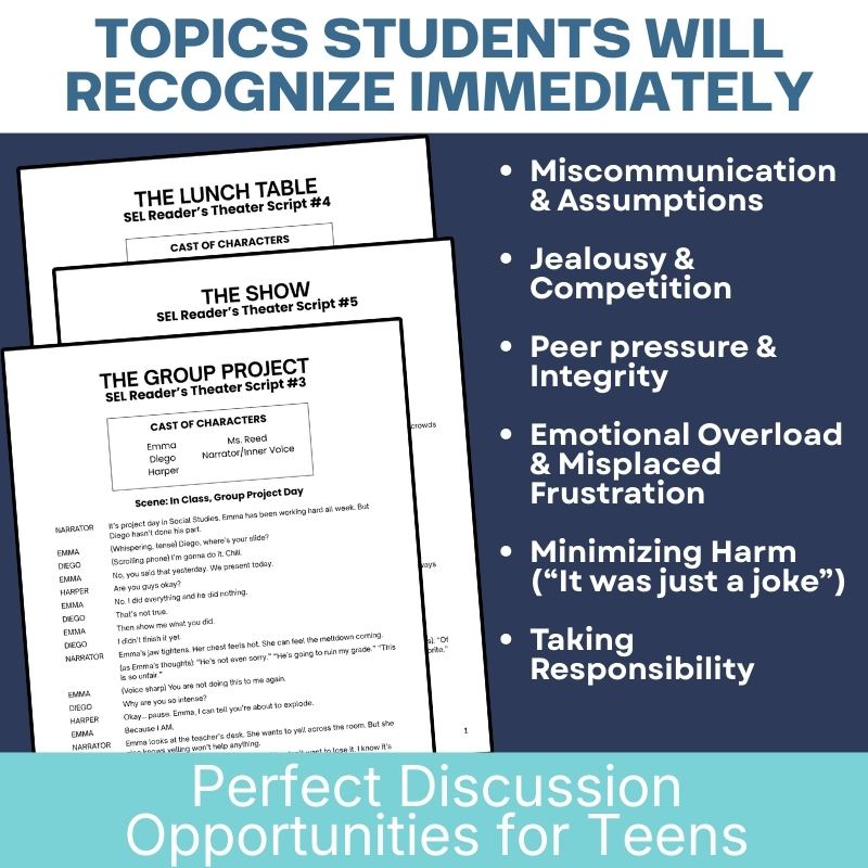 SEL Reader’s Theater Scripts | Realistic SEL Scenes for Discussion & Reflection - Simply Novel