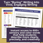 Sense and Color Synonyms Words List & Classroom Posters - Over 600 Words - Simply Novel