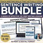 Sentence Writing: Structure & Meaning Unit | 4 Weeks of Lessons and Activities - Simply Novel