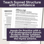 Shakespeare’s Sonnets & Iambic Pentameter | Mini - Lesson, Scansion Practice, Quiz - Simply Novel