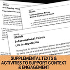 Shiloh Novel Study - Over 100 No - Prep Pages, plus Question Task Cards - Simply Novel