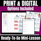 Show Don't Tell Mini - Lesson and No - Prep Writing Activity - Simply Novel