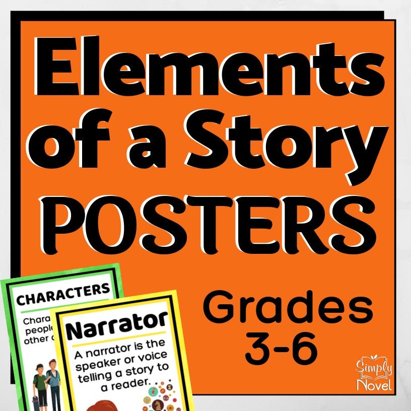 Story Elements Posters | Plot, Character, Setting, Theme, Conflict, Narrator - Simply Novel
