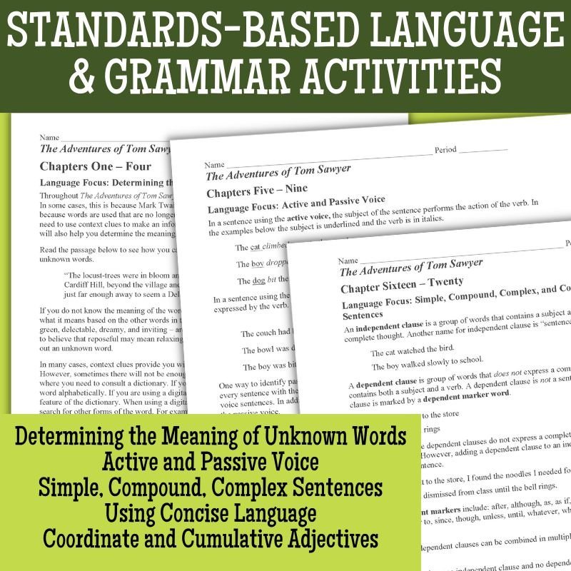 The Adventures of Tom Sawyer Novel Study Unit - 150+ Pages, No - Prep PDF - Simply Novel