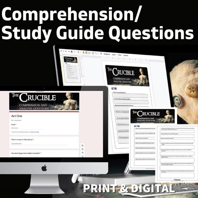The Crucible Unit Teaching Resource BUNDLE - No - Prep 180+ Pages Print & Digital - Simply Novel