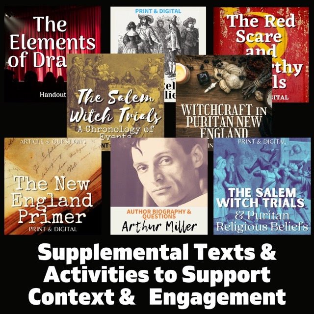 The Crucible Unit Teaching Resource BUNDLE - No - Prep 180+ Pages Print & Digital - Simply Novel