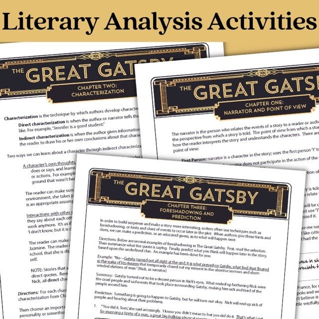 The Great Gatsby Novel Study | Complete Teaching Guide, Lesson Plans, Activities - Simply Novel