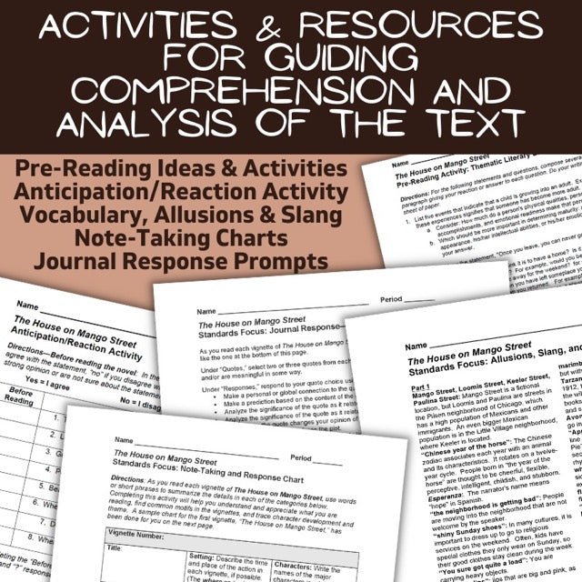 The House on Mango Street Novel Study Unit Teaching Resource BUNDLE - Simply Novel