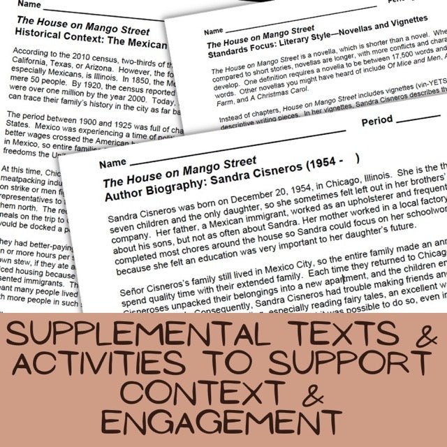 The House on Mango Street Novel Study Unit Teaching Resource BUNDLE - Simply Novel