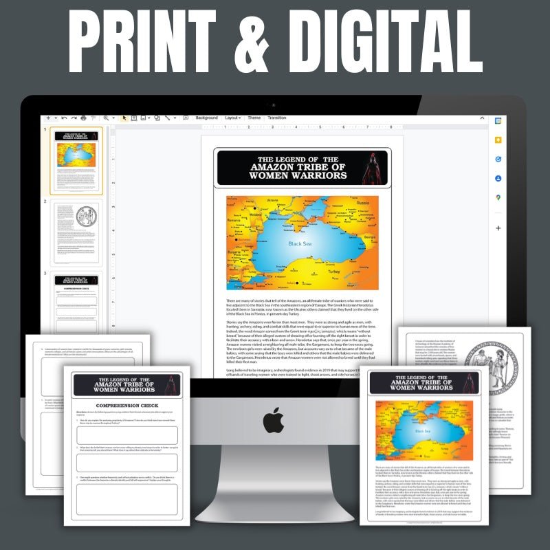 The Legend of Amazon Women Warriors Informational Text with Questions - Simply Novel