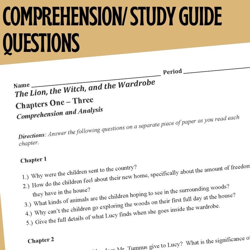 The Lion, the Witch, and the Wardrobe Novel Study Unit: 172 - Page Teaching Guide - Simply Novel