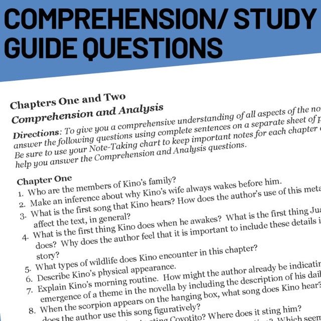 The Pearl Novel Study Unit - Teacher Resources, Activities, Questions, Tests - Simply Novel