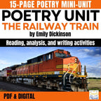 The Railway Train by Emily Dickinson, 15 - Page Unit - Questions, Activities, Test - Simply Novel