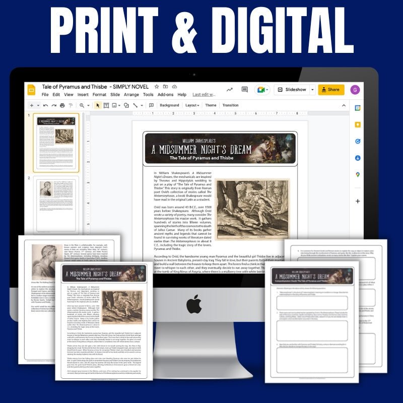 The Tale of Pyramus and Thisbe Informational Text with Questions - Simply Novel