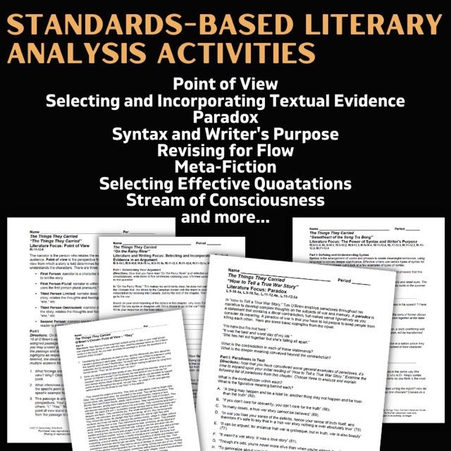 The Things They Carried Novel Study Unit BUNDLE - 150 Pages in PDF Format - Simply Novel