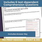 Theater in Shakespeare's Time Informational Text Article & Questions - Simply Novel