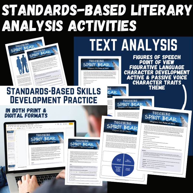 Touching Spirit Bear Novel Study Unit, 300 - Page No - Prep BUNDLE - Print & Digital - Simply Novel