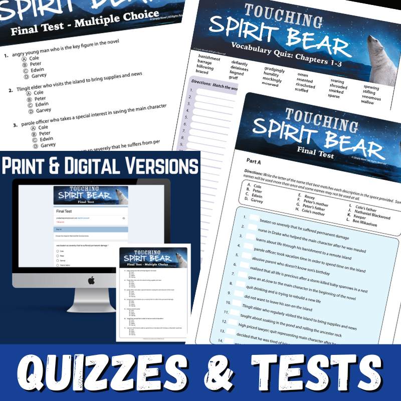 Touching Spirit Bear Novel Study Unit, 300 - Page No - Prep BUNDLE - Print & Digital - Simply Novel