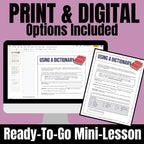 Using a Dictionary Entry Lesson Handout, Practice Identifying Parts of an Entry - Simply Novel