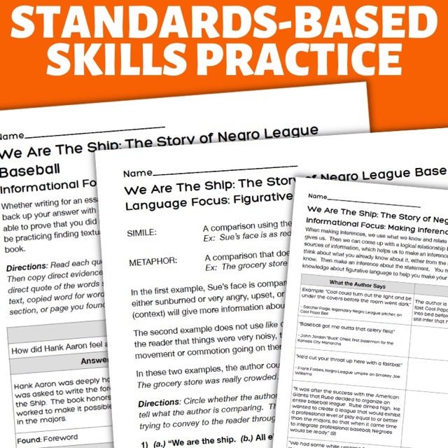 We Are The Ship by Kadir Nelson Book Study - Vocabulary, Questions, Quiz - Simply Novel