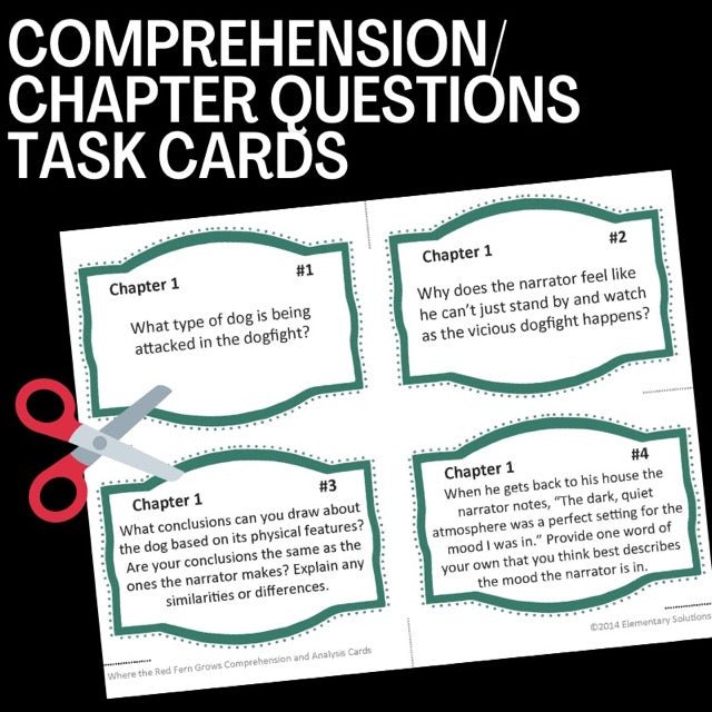 Where the Red Fern Grows Novel Study - 130+ No - Prep Pages, plus Task Cards - Simply Novel